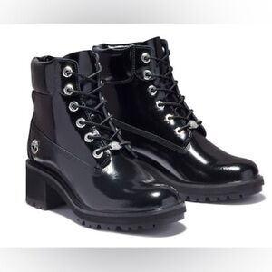 Timberland Kinsley Boot - Women's 6" Patent Leather Lace up Combat Boot